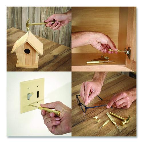 Image of Great Neck® 19006 5-in-1 Carpenter's Hammer with Nesting Handle Containing Four Screwdrivers, 6.5" Long Gold Handle