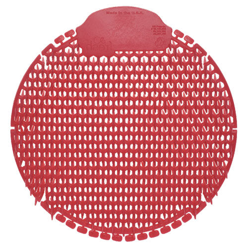 Image of Fresh Products S7-F-005I030M-82-AAA10-00 Slant7 with Terminator Urinal Screen, Forest Scent, Red, 30/Carton