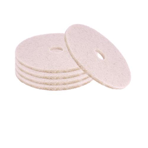 Image of BoardwalkÂ® Natural Hog Hair Burnishing Floor Pads, 17" Diameter, Tan, 5/carton