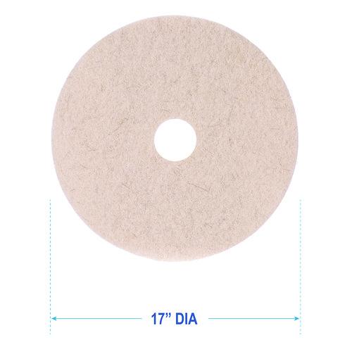 Image of BoardwalkÂ® Natural Hog Hair Burnishing Floor Pads, 17" Diameter, Tan, 5/carton