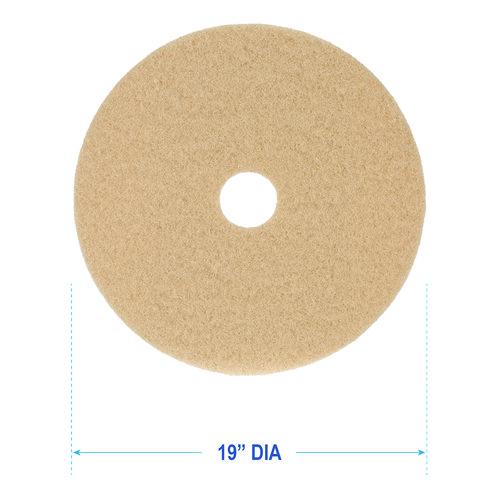 Image of Boardwalk® BWK4019ULT Burnishing Floor Pads, 19" Diameter, Tan, 5/carton