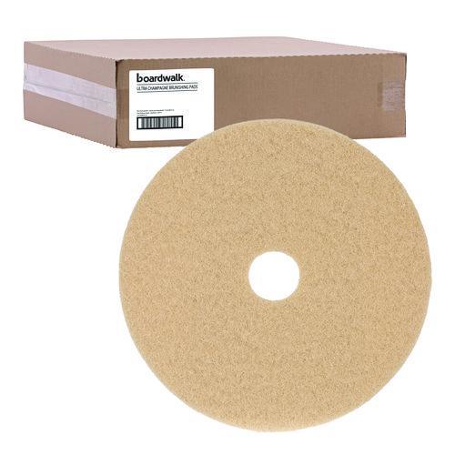 Image of Boardwalk® BWK4019ULT Burnishing Floor Pads, 19" Diameter, Tan, 5/carton