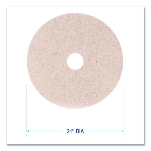 Image of Boardwalk® BWK4021NHE Natural Hog Hair Burnishing Floor Pads, 21" Diameter, Tan, 5/carton