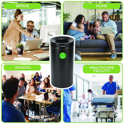 Image of Alpine Industries ALP47527BLKCO 27 Gallon Black Stainless Steel Compost Can