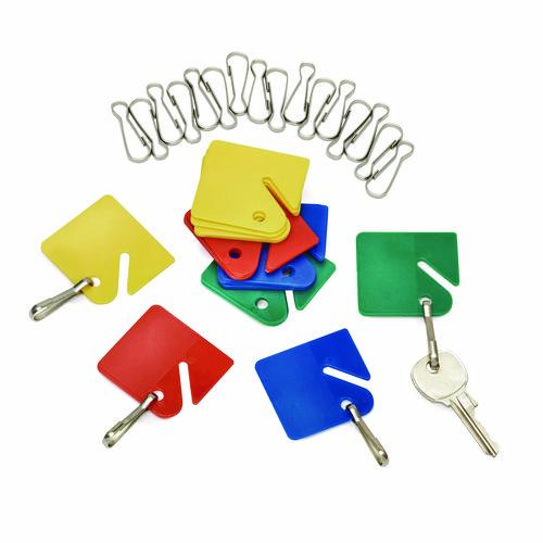 Image of AdirOffice ADI68920COLORED Plastic Identification Key Tags, Plastic, Assorted Colors, 20/Pack