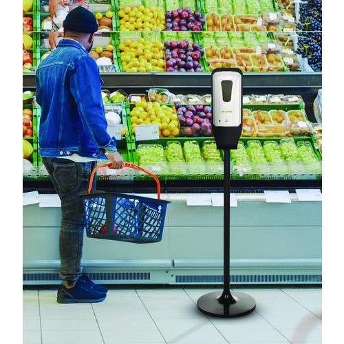 Image of Alpine Industries ALP430FS Automatic Foam Hand Sanitizer/Soap Dispenser with Floor Stand, 40 oz, 4.48 x 6 x 45, White