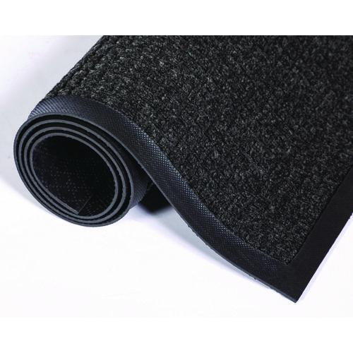 Image of Crown SS R046CH Super-Soaker Wiper/Scraper Mat with Gripper Bottom, Rectangular, Charcoal Gray Loop Pile Surface, 46" x 72"