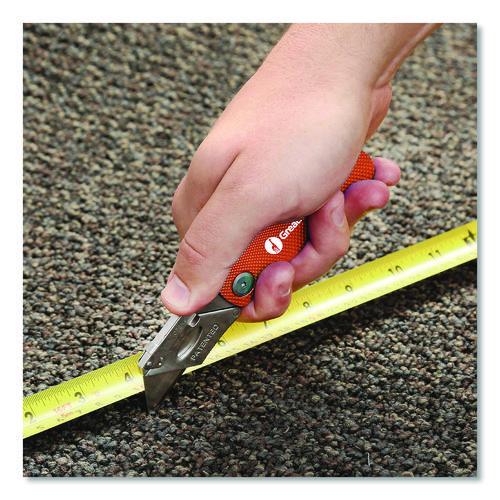 Image of Great Neck® 74201 Quick Change Lock Back Utility Knife, 3.5" Aluminum Handle, Orange