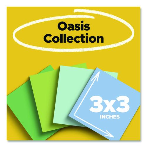 Image of Post-it® Notes Super Sticky 654R-24SST-CP 100% Recycled Paper Super Sticky Notes, 3" x 3", Oasis, 70 Sheets/Pad, 24 Pads/Pack