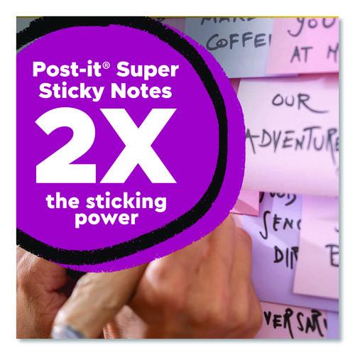 Image of Post-it® Notes Super Sticky 654R-24SST-CP 100% Recycled Paper Super Sticky Notes, 3" x 3", Oasis, 70 Sheets/Pad, 24 Pads/Pack