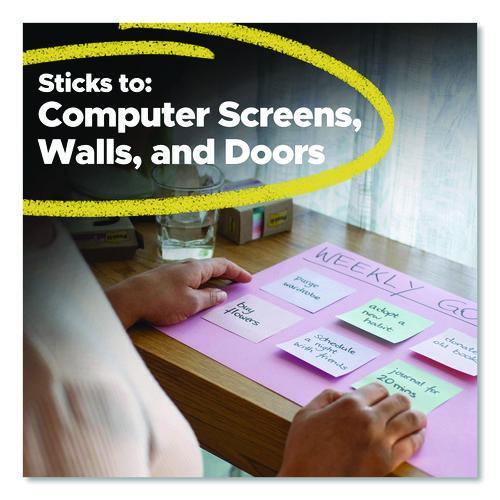 Image of Post-it® Notes Super Sticky 654R-24SST-CP 100% Recycled Paper Super Sticky Notes, 3" x 3", Oasis, 70 Sheets/Pad, 24 Pads/Pack