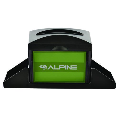 Image of Alpine Industries ALP4332CMK Interfold Table Top Dispenser Napkin Holder with Caddy, 6 x 14.17 x 6.5, Black
