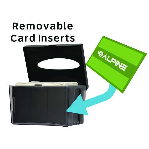Image of Alpine Industries ALP4332CMK Interfold Table Top Dispenser Napkin Holder with Caddy, 6 x 14.17 x 6.5, Black