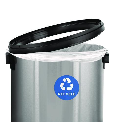 Image of Alpine Industries ALP47065L1R 17 Gallon Stainless Steel Indoor Recycling Receptacle with Swivel Lid