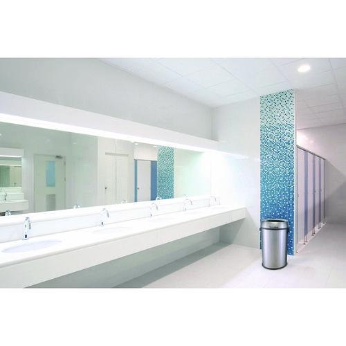 Image of Alpine Industries ALP47065LMK 17 Gallon Stainless Steel Heavy-Gauge Brushed Open Top Commercial Trash Can