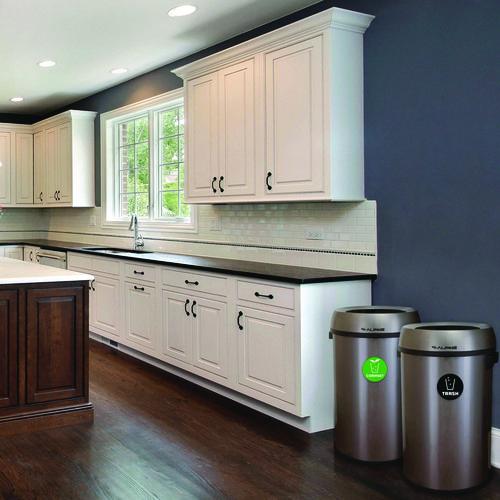 Image of Alpine Industries ALP47065LCOT 17 Gallon Stainless Steel Open Top Compost and Trash Station