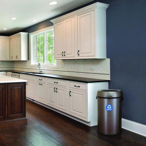 Image of Alpine Industries ALP47065LR 17 Gallon Stainless Steel Open Top Recycling Bin Receptacle