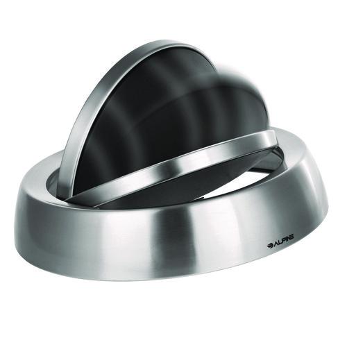 Image of Alpine Industries ALP47065LRT 17 Gallon Stainless Steel Open Top Recycling Bin and Trash Receptacle