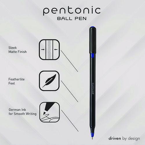 Image of TOPS PEN12126 PENTONIC Ballpoint Pen, Stick, Fine 0.7 mm, Assorted Ink Colors, Black Barrel, 25/Pack