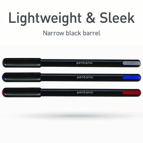 Image of TOPS PEN12126 PENTONIC Ballpoint Pen, Stick, Fine 0.7 mm, Assorted Ink Colors, Black Barrel, 25/Pack