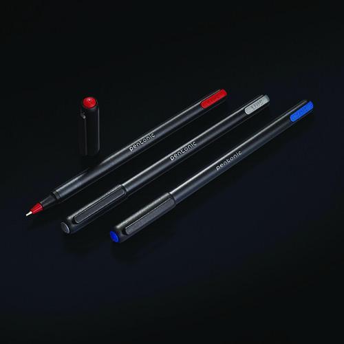 Image of TOPS PEN12126 PENTONIC Ballpoint Pen, Stick, Fine 0.7 mm, Assorted Ink Colors, Black Barrel, 25/Pack