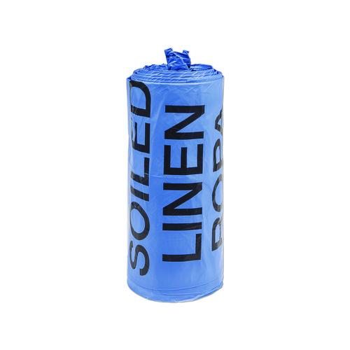 Image of Inteplast Group BR3043XHVB Institutional Low-Density Can Liners, Soiled Linen, 30 gal, 1 mil, 30" x 43", Blue, 200/Carton