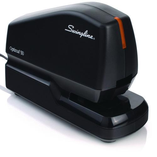 Image of Swingline® S7048209B Optima 50 Electric Stapler, 50-Sheet Capacity, Black/Orange
