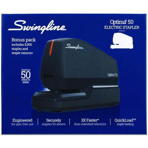 Image of Swingline® S7048209B Optima 50 Electric Stapler, 50-Sheet Capacity, Black/Orange