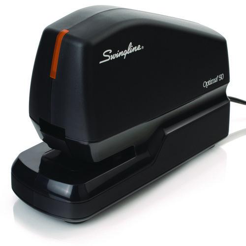 Image of Swingline® S7048209B Optima 50 Electric Stapler, 50-Sheet Capacity, Black/Orange