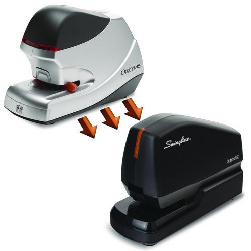 Image of Swingline® S7048209B Optima 50 Electric Stapler, 50-Sheet Capacity, Black/Orange