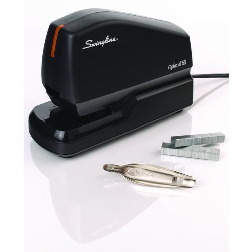 Image of Swingline® S7048209B Optima 50 Electric Stapler, 50-Sheet Capacity, Black/Orange
