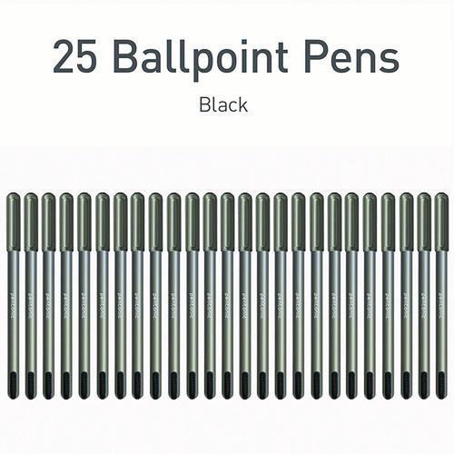 Image of TOPS PEN12128 PENTONIC Ballpoint Pen, Stick, Medium 1 mm, Black Ink, Charcoal Gray Barrel, 25/Pack