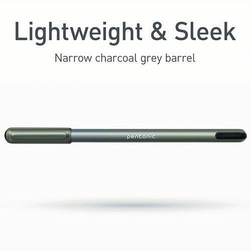 Image of TOPS PEN12128 PENTONIC Ballpoint Pen, Stick, Medium 1 mm, Black Ink, Charcoal Gray Barrel, 25/Pack
