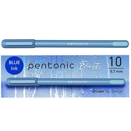 Image of TOPS PEN13085 PENTONIC Gel Pen, Stick, Fine 0.7 mm, Blue Ink, Frosted Blue Barrel, 10/Pack