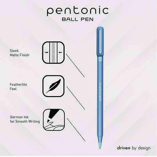 Image of TOPS PEN13085 PENTONIC Gel Pen, Stick, Fine 0.7 mm, Blue Ink, Frosted Blue Barrel, 10/Pack