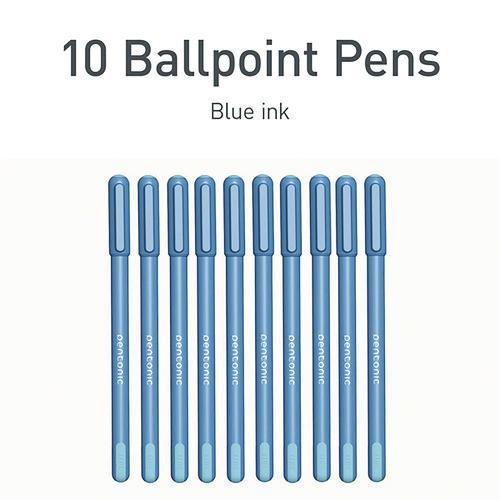 Image of TOPS PEN13085 PENTONIC Gel Pen, Stick, Fine 0.7 mm, Blue Ink, Frosted Blue Barrel, 10/Pack