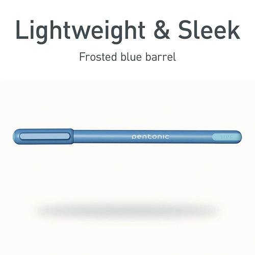 Image of TOPS PEN13085 PENTONIC Gel Pen, Stick, Fine 0.7 mm, Blue Ink, Frosted Blue Barrel, 10/Pack