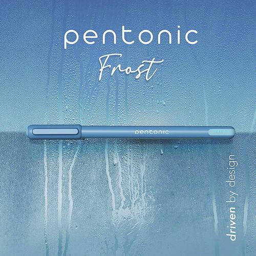Image of TOPS PEN13085 PENTONIC Gel Pen, Stick, Fine 0.7 mm, Blue Ink, Frosted Blue Barrel, 10/Pack