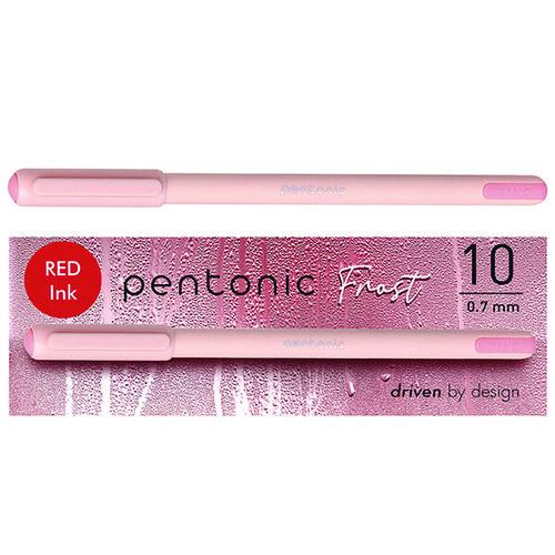 Image of TOPS PEN13087 PENTONIC Gel Pen, Stick, Fine 0.7 mm, Red Ink, Pale Pink Barrel, 10/Pack