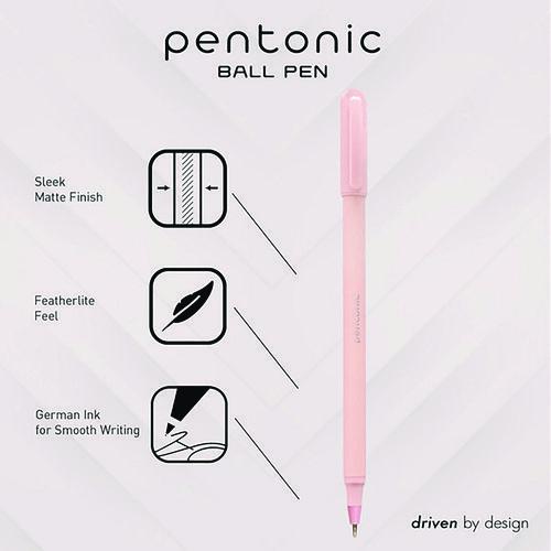 Image of TOPS PEN13087 PENTONIC Gel Pen, Stick, Fine 0.7 mm, Red Ink, Pale Pink Barrel, 10/Pack