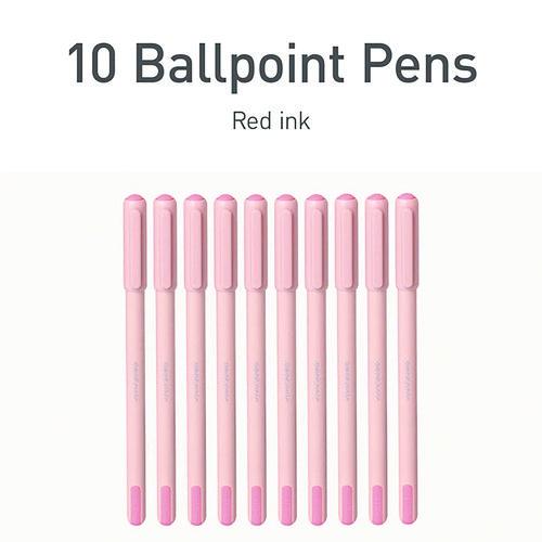 Image of TOPS PEN13087 PENTONIC Gel Pen, Stick, Fine 0.7 mm, Red Ink, Pale Pink Barrel, 10/Pack
