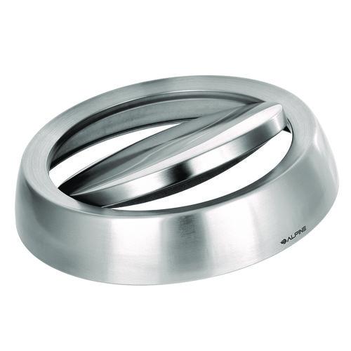 Image of Alpine Industries ALP47065L1RT 17 Gallon Stainless Steel Indoor Recycling Receptacle and Trash Station Swivel Lids