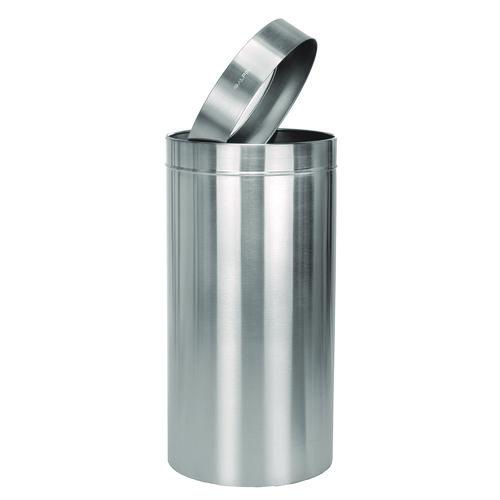 Image of Alpine Industries ALP47527MK 27 Gallon Stainless Steel Commercial Indoor Trash Can, Brushed Stainless Steel