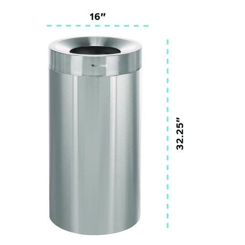 Image of Alpine Industries ALP47527MK 27 Gallon Stainless Steel Commercial Indoor Trash Can, Brushed Stainless Steel