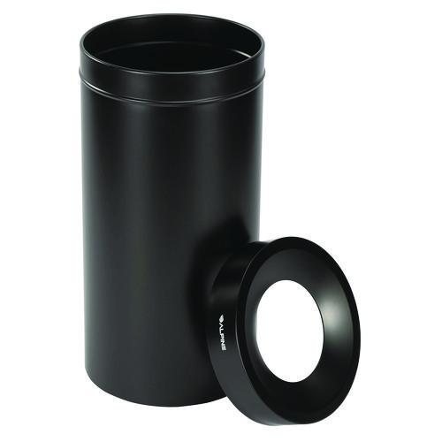 Image of Alpine Industries ALP47527BLKMK 27 Gallon Stainless Steel Commercial Indoor Trash Can, Black