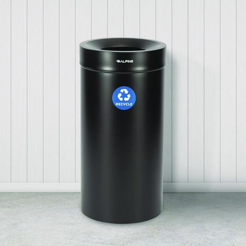 Image of Alpine Industries ALP47527BLKR 27 Gallon Stainless Steel Recycling Can, Black