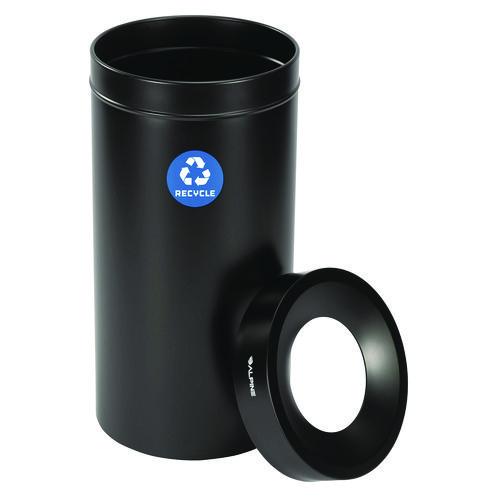 Image of Alpine Industries ALP47527BLKR 27 Gallon Stainless Steel Recycling Can, Black