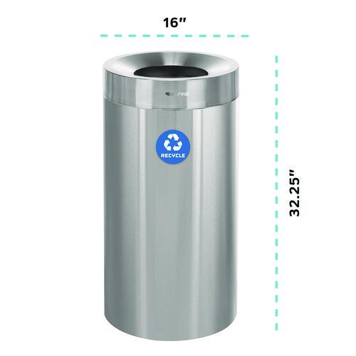 Image of Alpine Industries ALP47527R 27 Gallon Stainless Steel Recycling Can, Brushed Stainless Steel