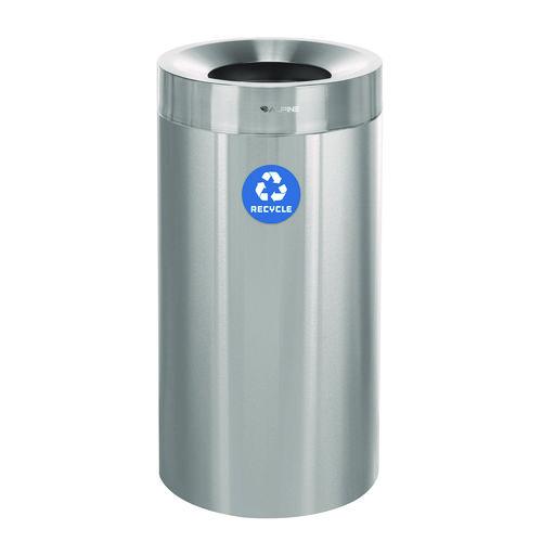 Image of Alpine Industries ALP47527R 27 Gallon Stainless Steel Recycling Can, Brushed Stainless Steel