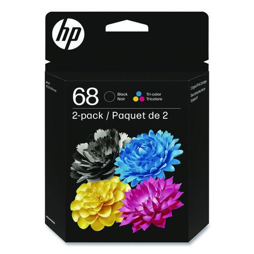 Image of HP HP 68 (6L6S2TN) 2-Pack Black/Tri-Color Original Ink Cartridge